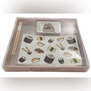 NIB Pusheen Sushi Set, pink, brown, Coral. Sushi Plate Set VERY‎ RARE